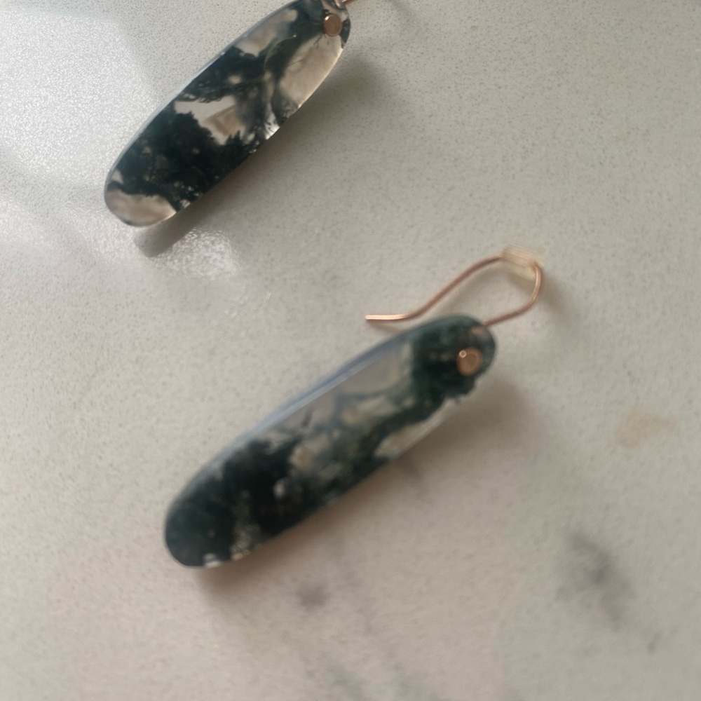 Elegant Green and Gold Earrings